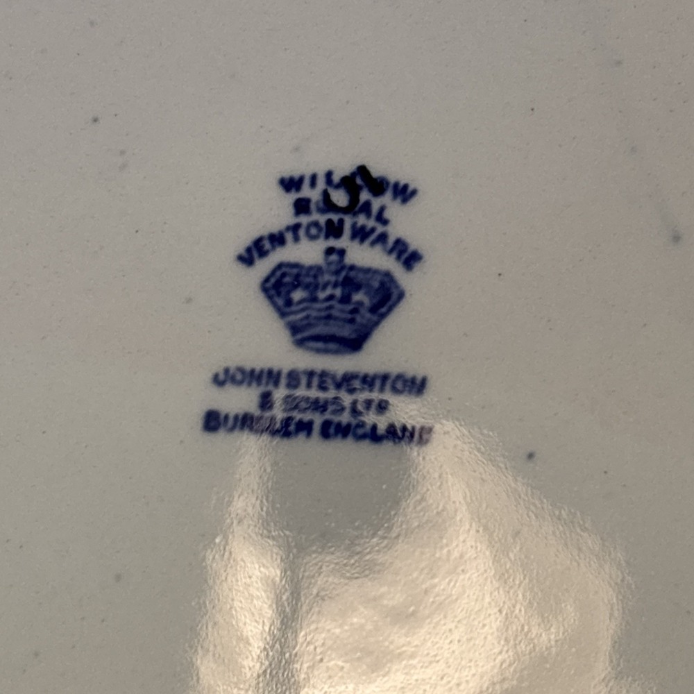 John Steventon & Sons Burslem England Willow Royal Venton Ware 10" Dinner Plate - Picture 5 of 5